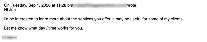 Positive reply